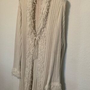 Cato Cream Fringe Cardigan